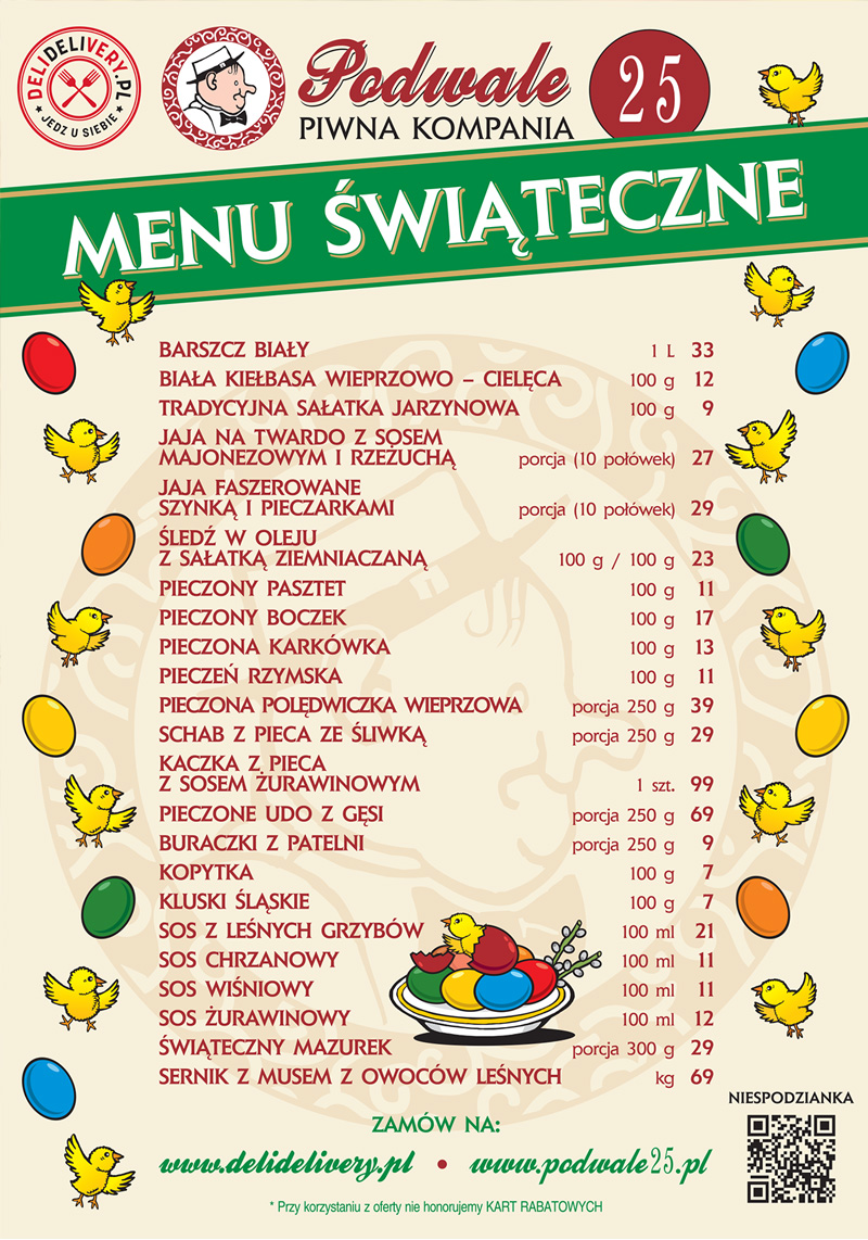 MENU ŚWIĄTECZNE NA WYNOS!