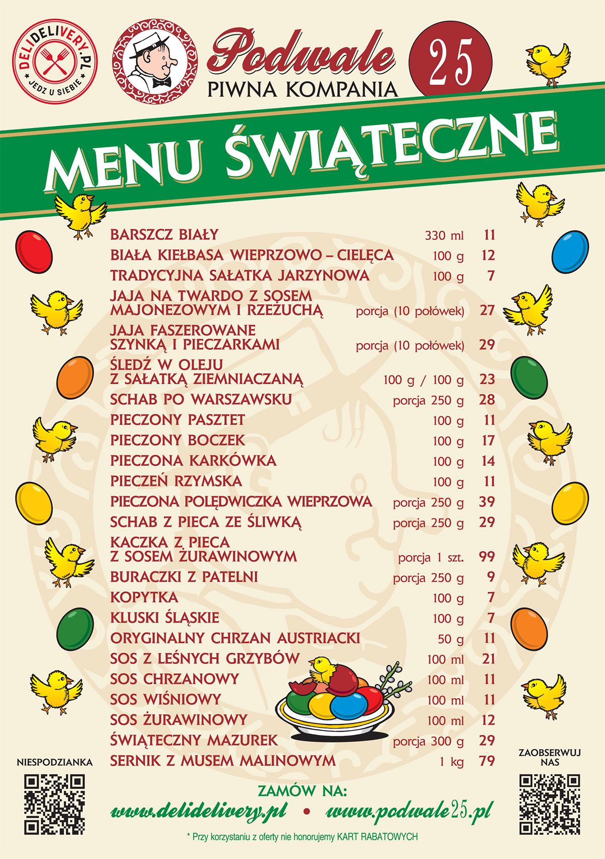 MENU ŚWIĄTECZNE NA WYNOS!
